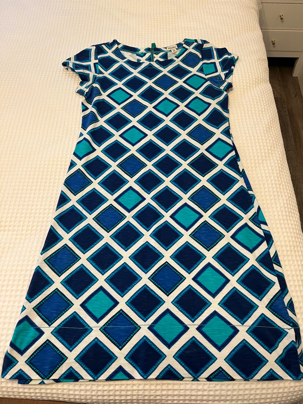Hatley Blue & Teal Geometric Midi Dress